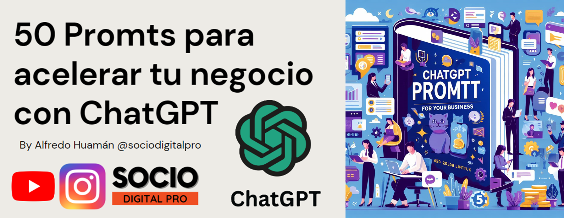 flyer 50 promts ia acelera logo